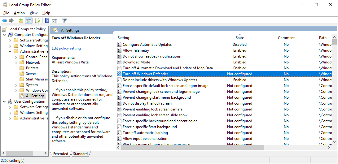 Windows Defender konfigurieren und aktivieren 2: