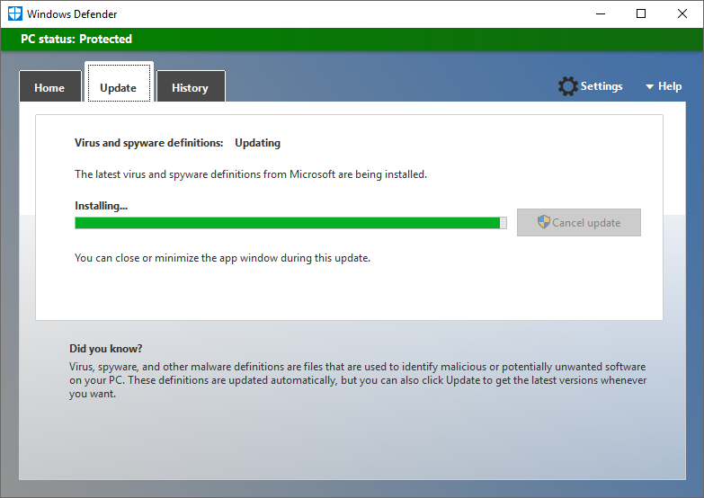 Windows Defender aktualisieren und Scan durchführen 6: